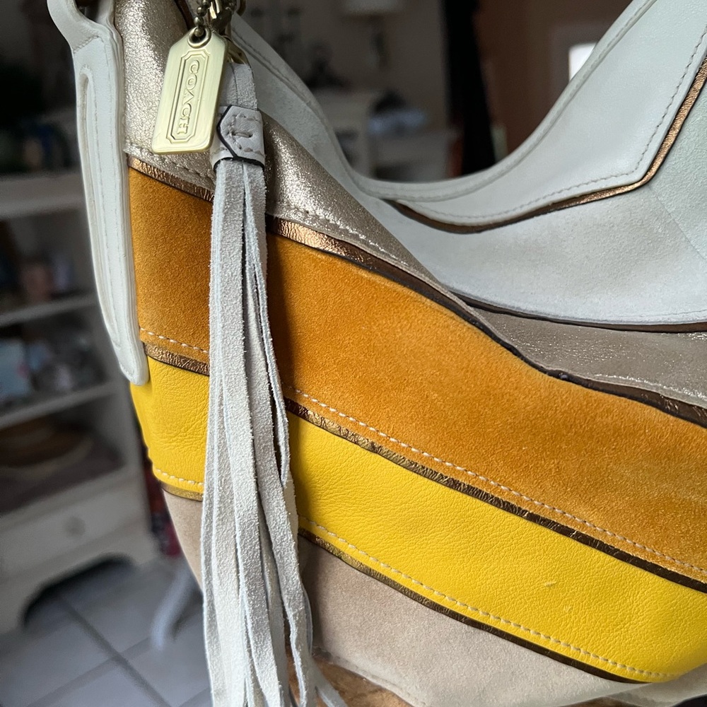 Coach Vintage Soho Limited Edition Suede Leather Chevron Bag W/Wristlet 3664 - Picture 7 of 11